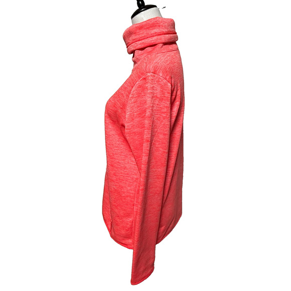 Under Armour Sweatshirt Women Medium Pink Coldgear Storm Fleece Lined Cowl Neck - Picture 6 of 11